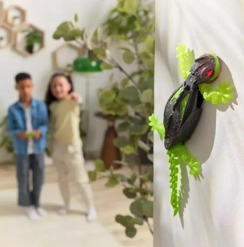 جيكو لعبة سحلية آلية تعمل بجهاز تحكم عن بعد، قابلة لإعادة الشحن عبر منفذ USB، باللونين الأخضر والرمادي، مع وحدة تحكم. - Image 4